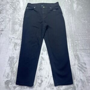 Lauren Jeans Co Ralph Lauren Petite Black Denim Jean Classic Style Sz 8P Fit 29"